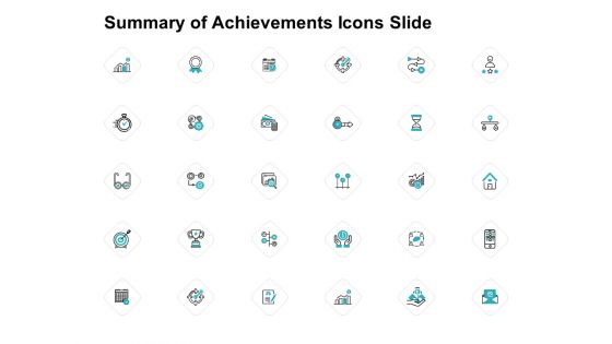 Summary Of Achievements Icons Slide Calculator Ppt PowerPoint Presentation Outline Graphics Tutorials