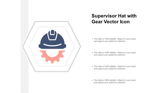 Supervisor Hat With Gear Vector Icon Ppt PowerPoint Presentation Professional Summary