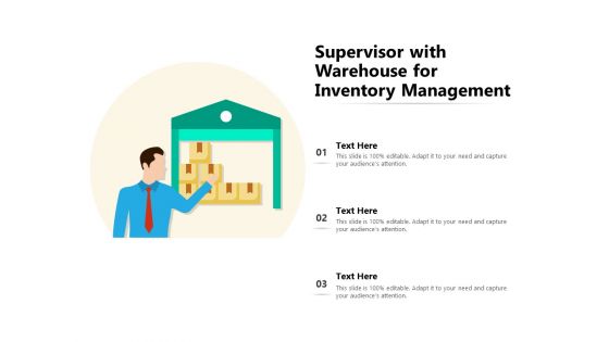 Supervisor With Warehouse For Inventory Management Ppt PowerPoint Presentation Gallery Layout PDF