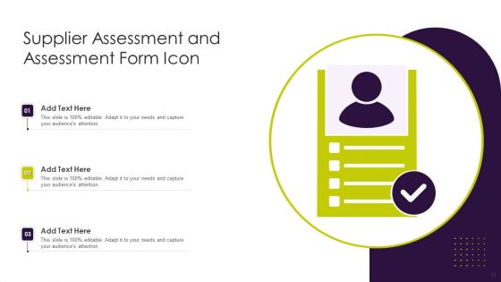 Supplier Assessment Form Ppt PowerPoint Presentation Complete Deck With Slides