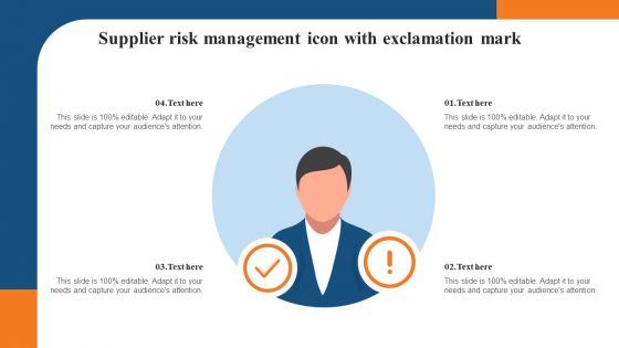 Supplier Risk Management Icon With Exclamation Mark Mockup PDF
