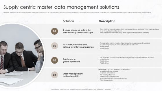 Supply Centric Master Data Management Solutions Clipart PDF