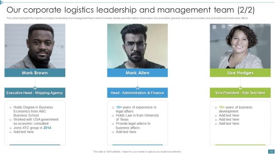 Supply Chain And Logistics Company Profile Ppt PowerPoint Presentation Complete Deck With Slides