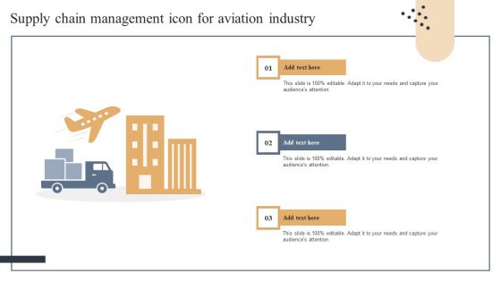 Supply Chain Management Icon For Aviation Industry Demonstration PDF