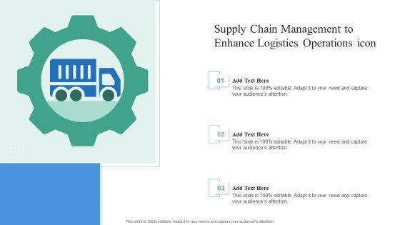 Supply Chain Management To Enhance Logistics Operations Icon Guidelines PDF