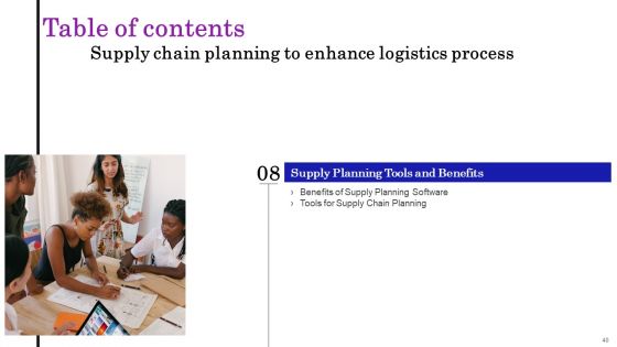 Supply Chain Planning To Enhance Logistics Process Ppt PowerPoint Presentation Complete Deck With Slides