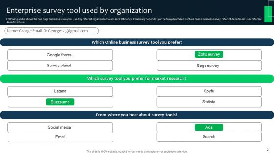 Survey Tools For Enterprise Ppt PowerPoint Presentation Complete Deck With Slides Survey