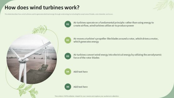 Sustainable Energy Resources How Does Wind Turbines Work Ppt Visual Aids Gallery PDF Sustainable Energy Resources How Does Wind Turbines Work Ppt Visual Aids Gallery PDF