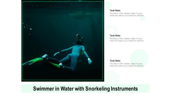 Swimmer In Water With Snorkeling Instruments Ppt PowerPoint Presentation File Designs PDF