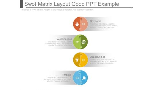 Swot Matrix Layout Good Ppt Example