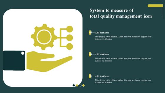 System To Measure Of Total Quality Management Icon Summary PDF