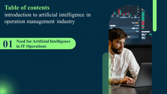 Table Of Content Introduction To Artificial Intelligence In Operation Management Industry Slide Clipart PDF