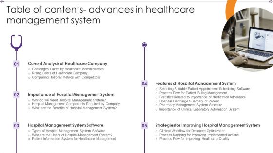 Table Of Contents Advances In Healthcare Management System Topics PDF