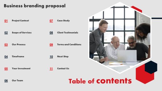 Table Of Contents Business Branding Proposal Ppt Icon Designs Download PDF Table Of Contents Business Branding Proposal Ppt Icon Designs Download PDF