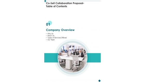 Table Of Contents Co Sell Collaboration Proposal One Pager Sample Example Document Table Of Contents Co Sell Collaboration Proposal One Pager Sample Example Document