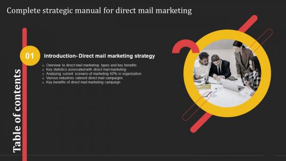 Table Of Contents Complete Strategic Manual For Direct Mail Marketing Key Brochure PDF