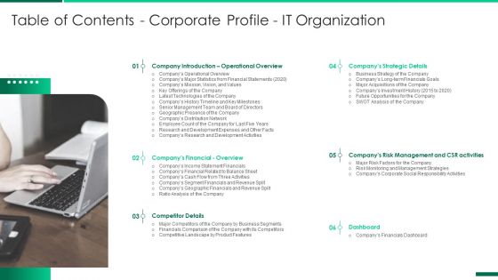 Table Of Contents Corporate Profile IT Organization Introduction PDF Table Of Contents Corporate Profile IT Organization Introduction PDF