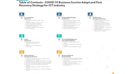 Table Of Contents Covid 19 Business Survive Adapt And Post Recovery Strategy For ICT Industry Formats PDF