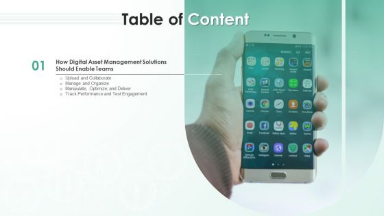 Table Of Contents Digital Asset Management System Organize Rules PDF