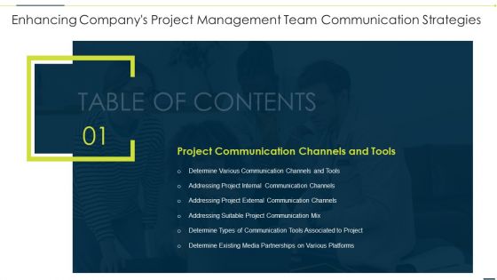 Table Of Contents Enhancing Companys Project Management Team Communication Slides PDF