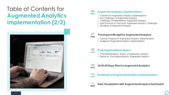 Table Of Contents For Augmented Analytics Implementation Formats PDF