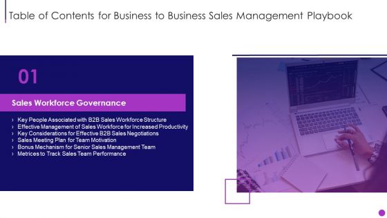 Table Of Contents For Business To Business Sales Management Playbook Microsoft PDF
