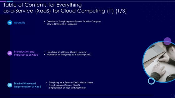 Table Of Contents For Everything As A Service Xaas For Cloud Computing IT Market Topics PDF