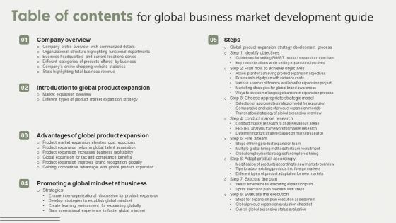 Table Of Contents For Global Business Market Development Guide Microsoft PDF Table Of Contents For Global Business Market Development Guide Microsoft PDF