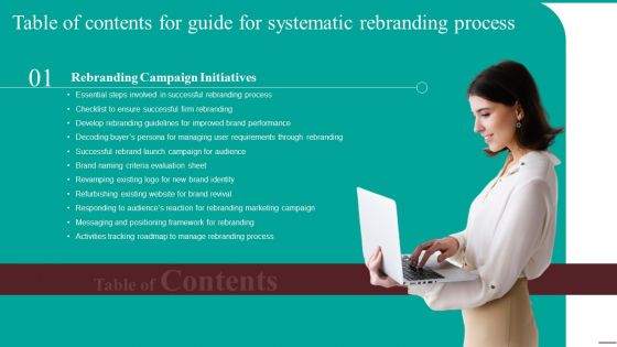 Table Of Contents For Guide For Systematic Rebranding Process Graphics PDF