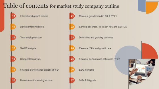 Table Of Contents For Market Study Company Outline Guidelines PDF