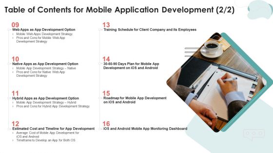 Table Of Contents For Mobile Application Development Formats PDF