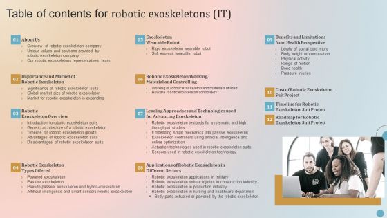 Table Of Contents For Robotic Exoskeletons IT Professional PDF Table Of Contents For Robotic Exoskeletons IT Professional PDF