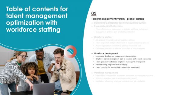 Table Of Contents For Talent Management Optimization With Workforce Staffing Portrait PDF Designs PDF Topics PDF Table Of Contents For Talent Management Optimization With Workforce Staffing Portrait PDF Designs PDF Topics PDF
