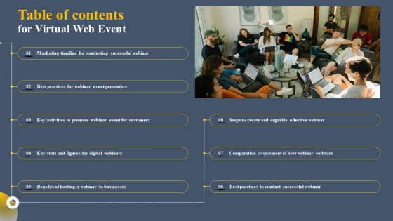 Table Of Contents For Virtual Web Event Template PDF