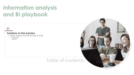 Table Of Contents Information Analysis And BI Playbook Data Brochure PDF