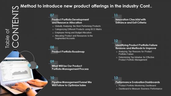 Table Of Contents Method To Introduce New Product Offerings Microsoft PDF