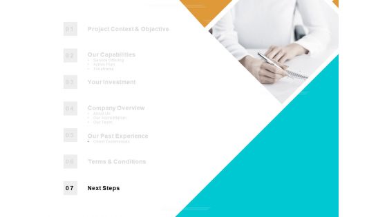 Table Of Contents Next Steps Ppt PowerPoint Presentation Infographics Brochure