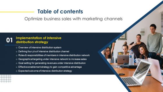 Table Of Contents Optimize Business Sales With Marketing Channels Clipart PDF Table Of Contents Optimize Business Sales With Marketing Channels Clipart PDF