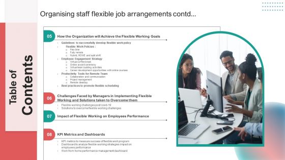 Table Of Contents Organising Staff Flexible Job Arrangements Demonstration PDF