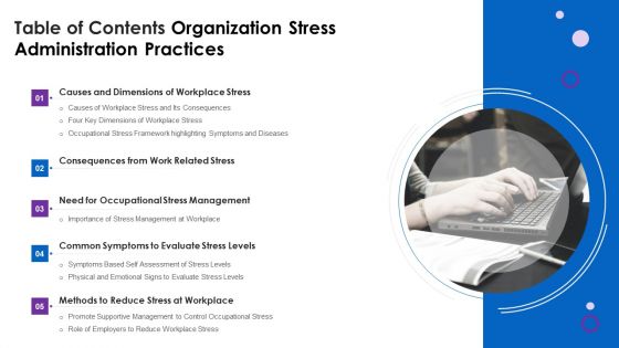 Table Of Contents Organization Stress Administration Practices Information PDF