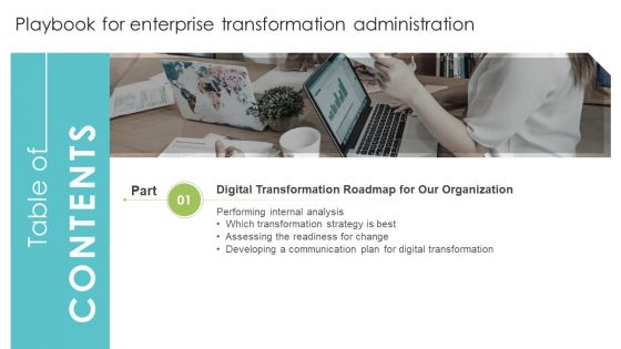 Table Of Contents Playbook For Enterprise Transformation Administration Strategy Sample PDF Table Of Contents Playbook For Enterprise Transformation Administration Strategy Sample PDF