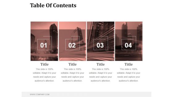 Table Of Contents Ppt PowerPoint Presentation Themes