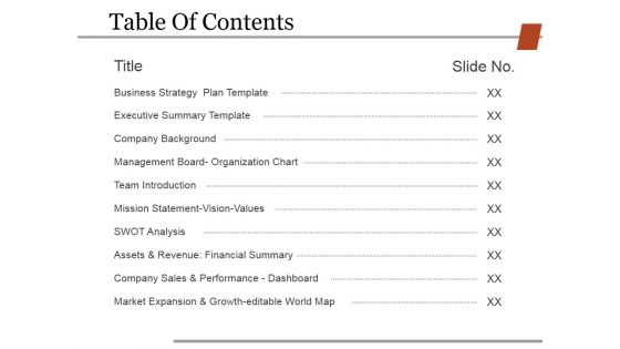 Table Of Contents Template 2 Ppt PowerPoint Presentation Icon Guidelines
