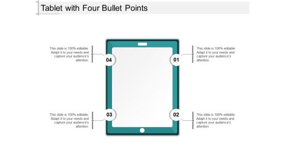 Tablet With Four Bullet Points Ppt PowerPoint Presentation File Slide Download
