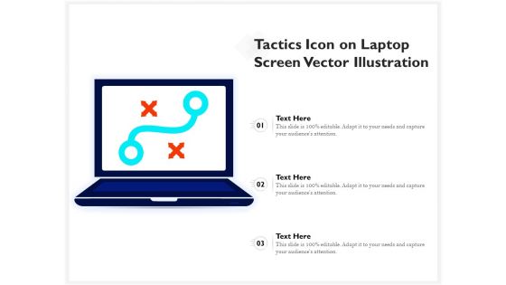 Tactics Icon On Laptop Screen Vector Illustration Ppt PowerPoint Presentation Outline Graphic Tips PDF