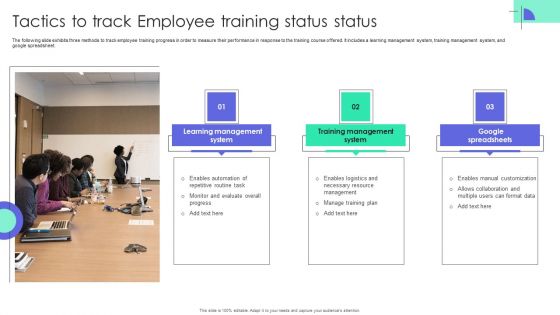 Tactics To Track Employee Training Status Status Diagrams PDF