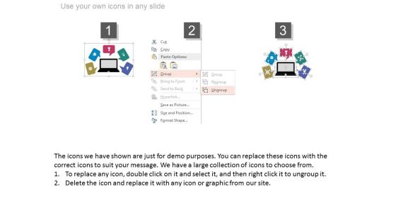 Tags With Laptop For Communication Strategy Powerpoint Template