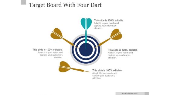 Target Board With Four Dart Ppt PowerPoint Presentation Visual Aids