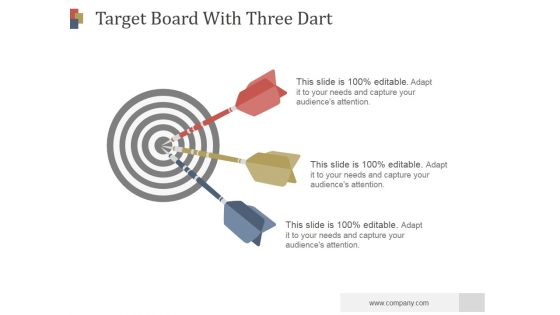 Target Board With Three Dart Ppt PowerPoint Presentation Design Ideas