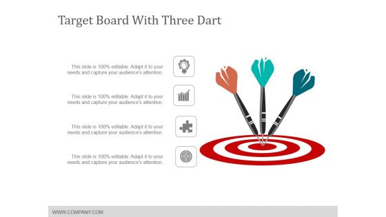 Target Board With Three Dart Ppt PowerPoint Presentation Infographics Example